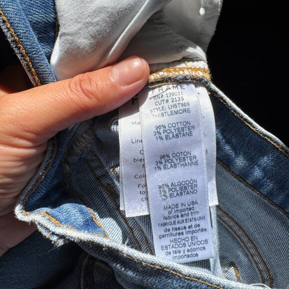 ☀️ FRAME Denim Le High Straight Jeans Size 24 Thistlemore Distressed Medium Wash - Picture 3 of 9